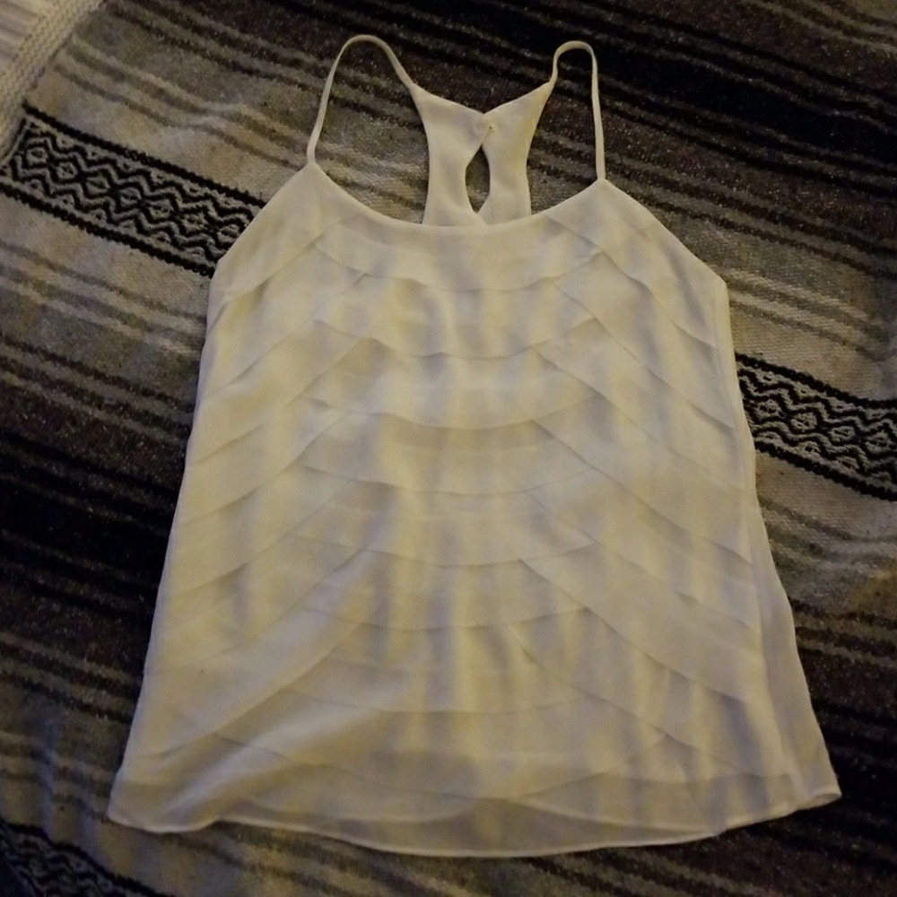 Scalloped spaghetti strapped top